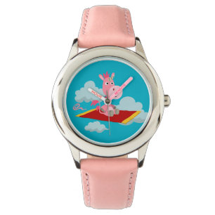 Montre Cartoon mignon Unicorn's Magic Carpet Ride Watch