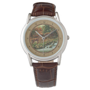 Montre Cascade de cerfs et de ruisseaux Tan