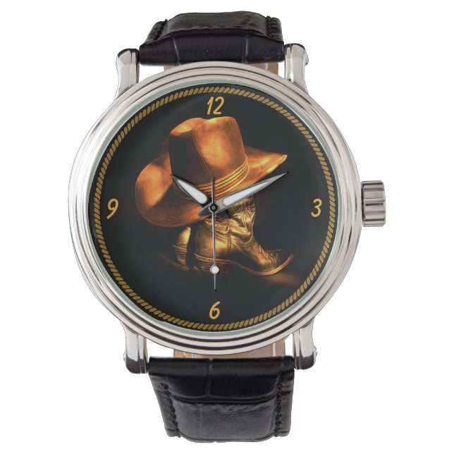 MONTRE CASQUETTE DE COWBOY & BOOTS (devant)