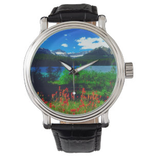 Montre Castilleja à fleurs rouges