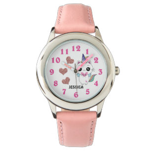 Montre Caticorn Unicorn Rose Gold Parties scintillant Coe