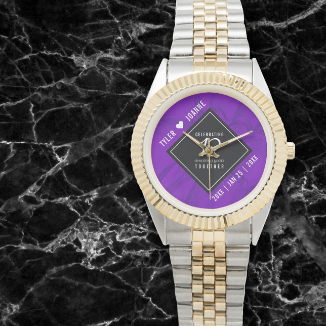 Montre Célébration élégante du 12e anniversaire de mariag (Créateur téléchargé)