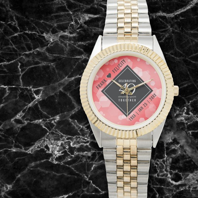 Montre Célébration élégante du 40e anniversaire de mariag (Créateur téléchargé)
