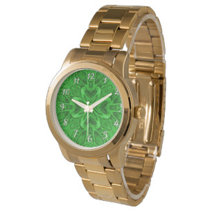 Montre Céleste Clover Vintage Vert fractal Kaleidoscope