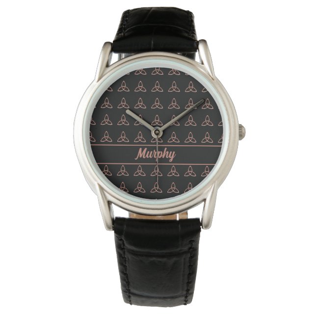 Montre Celtic Trinity Knot Mariage irlandais Monogramme (devant)