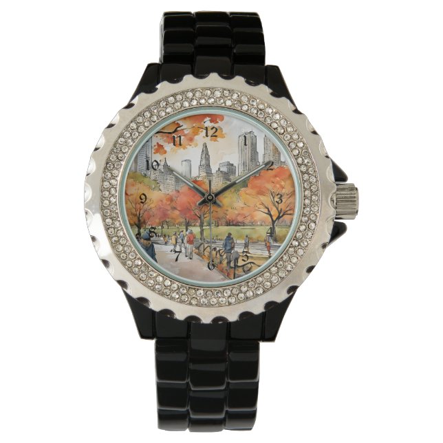 Montre Central Park, aquarelles, générées par l'IA, (devant)