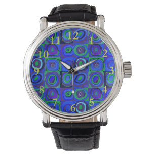 Montre Cercle Carré Kandinsky Farbstudie Blue Quadrate