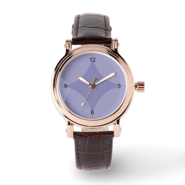 Montre - Cercle et diamant sur bleu (Recto)
