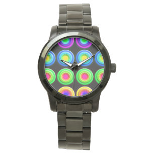Montre Cercles 3D colorés funky