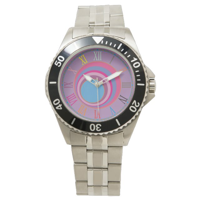 Montre Cercles tourbillonnants en forme de poule sur mesu (devant)