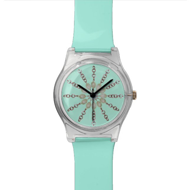 Montre - Chaîne de cuivre et perles (Fermer)