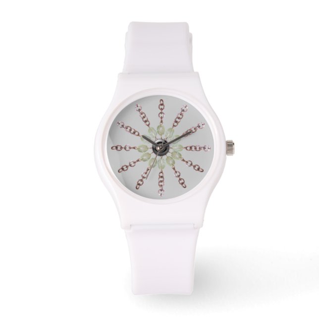 Montre - Chaîne de cuivre et perles de verre (Recto)