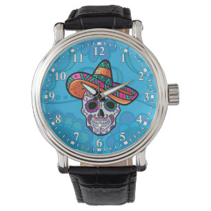 Montre Chapeau Mexicain Crâne de Sucre