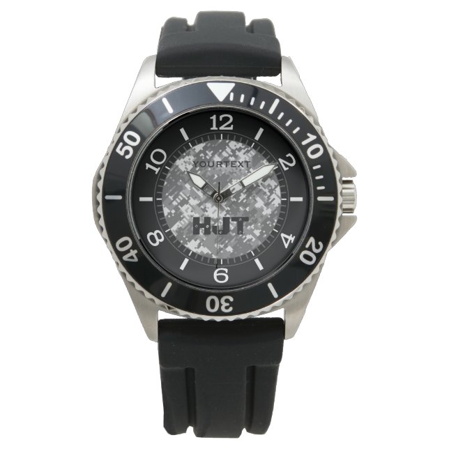 Montre Charbon gris Camouflage urbain numérique Personnal (devant)