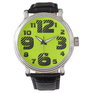 Montre Chartreuse / Black Men's Big Number Watch