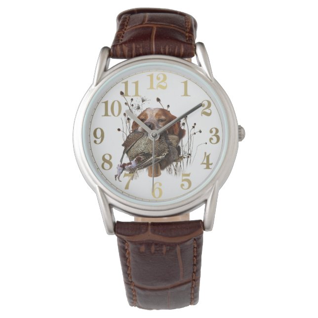 Montre Chasse à la bécasse avec Bretagne Spaniel (devant)