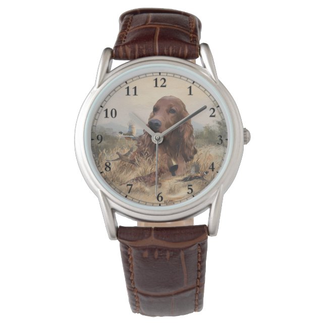 Montre Chasse de Setter irlandais faisan, Art (devant)