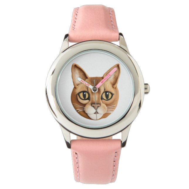 Montre Chat abyssinien 3D inspiré (devant)