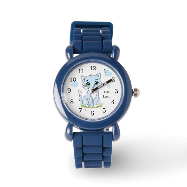 Montre Chat bleu (Recto)