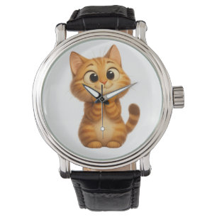 Montre Chat Cartoon Cute, Chat Tabby Orange