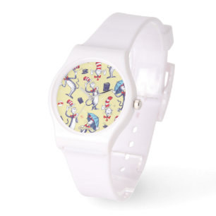 Montre Chat dans le Chapeau   Motif Jaune