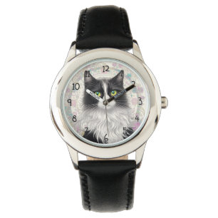 Montre Chat et fleurs adorables