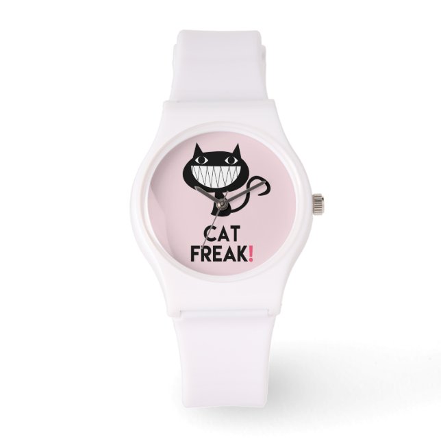 Montre Chat Freak ! Enfants roses amusants (Recto)