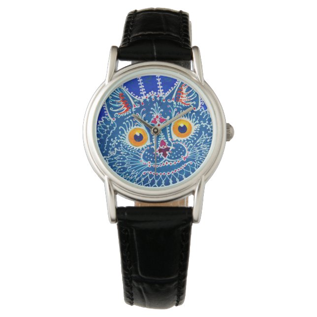 Montre Chat gothique bleu (devant)