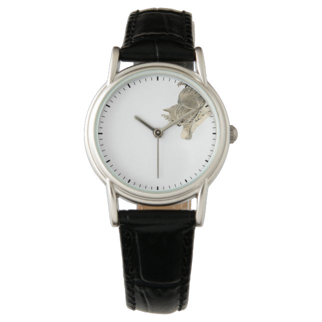 Montre Chat Kitten Essayer de toucher les mains de l'horl (devant)