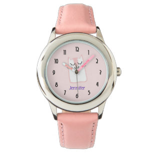 Montre Chat Kitty à couchage rose mignon