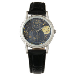 Montre Chat noir du ciel étoilé Regarder en ligne