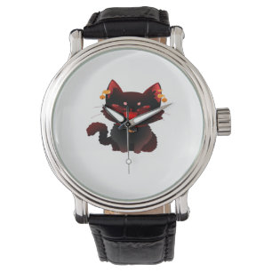 Montre Chat noir Éffrayant avec cloches Classic T-Shirt