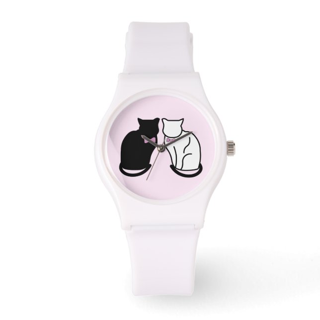 Montre Chat noir et blanc (Recto)