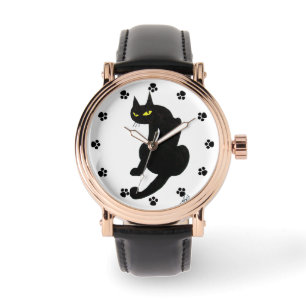 MONTRE CHAT NOIR NINJA WRIST WATCH