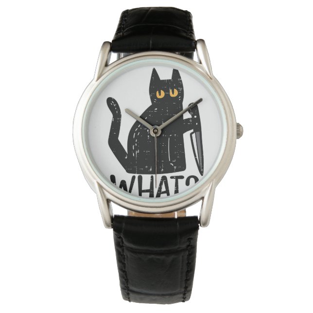 Montre Chat Noir Quel Couteau Drôle animal meurtrier d'Ha (devant)