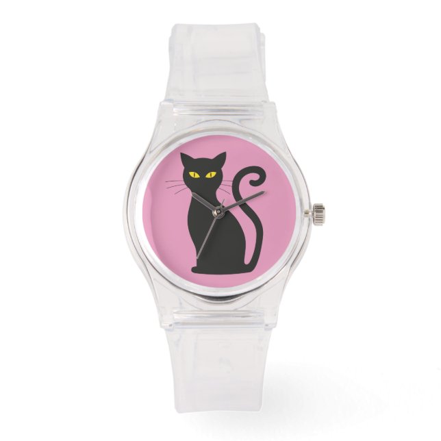 MONTRE CHAT NOIR RETRO LADIES ROSE WRIST WATT (Recto)