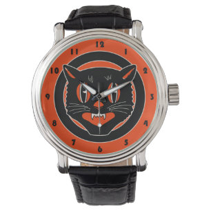 Montre Chat noir vintage Halloween