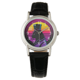 Montre Chat portant un Tuxedo et une oeuvre d'art Casquet