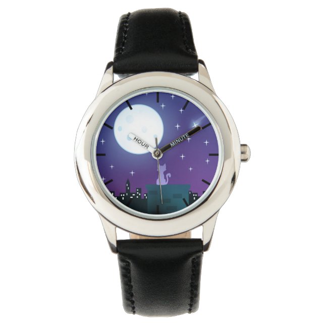 Montre Chat Sous Le Feu Lune (devant)