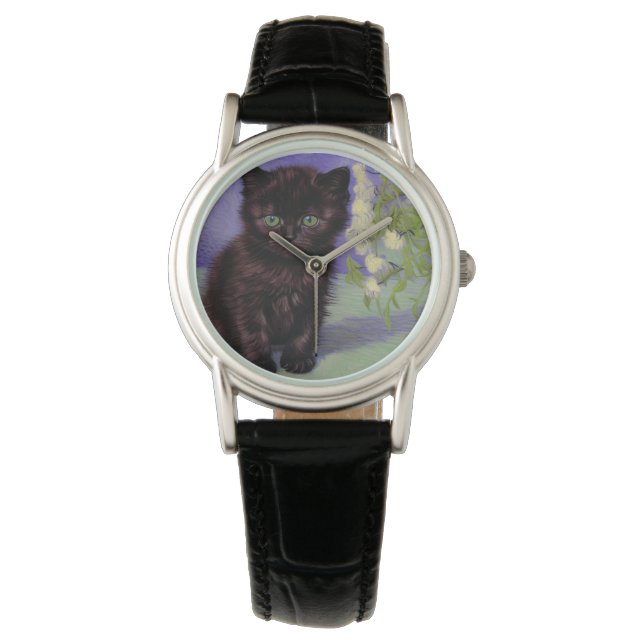 Montre Chat Van Gogh avec fleurs blanches (devant)