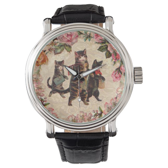 Montre Chat Vintage jolie chatons antiques chatons (devant)