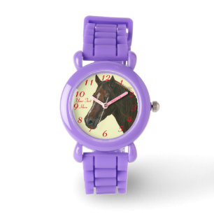 Montre Châtaigne jument cheval portrait équine peinture d