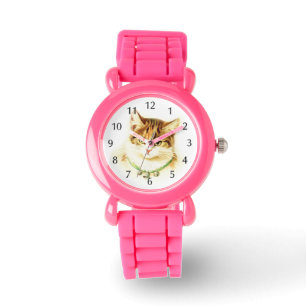 Montre Chaton mignon avec des cloches sur le collier -