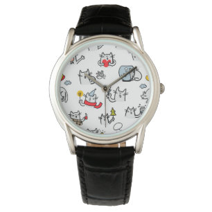 Montre Chats amusants, lait et magie.
