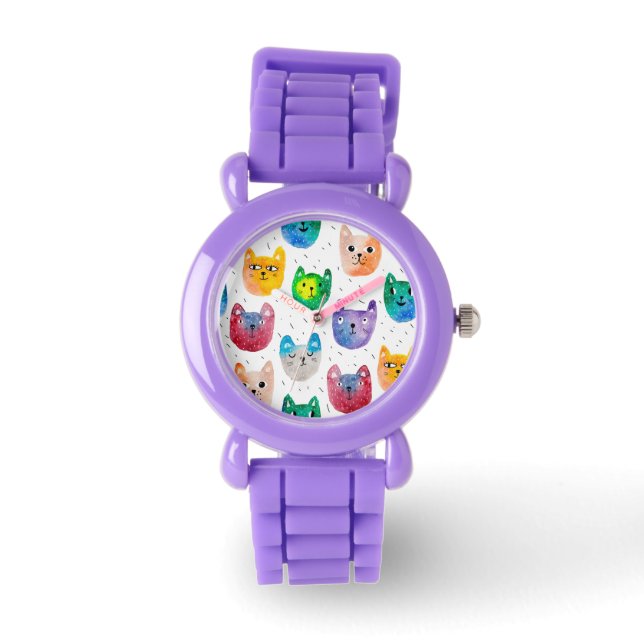 Montre Chats aquarelles et amis (Recto)