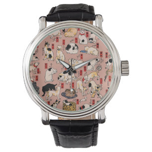 Montre chats japonais Ukiyo-e Funny kitty