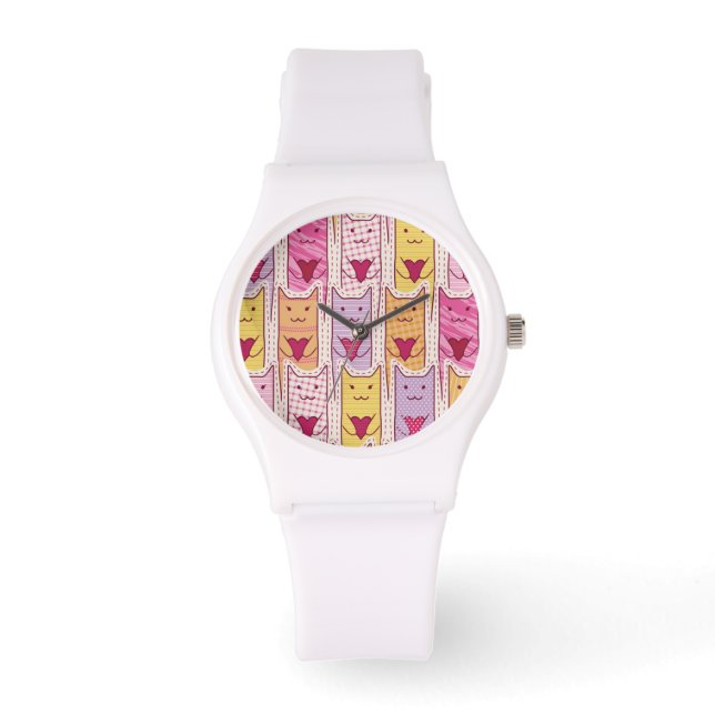 Montre Chats mignons aux coeurs amoureux (Recto)