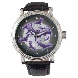 Montre Chauve-Pleine lune violette et noire