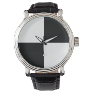 Montre Checkered noir et blanc
