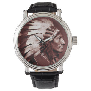 Montre Chef indien (brun)